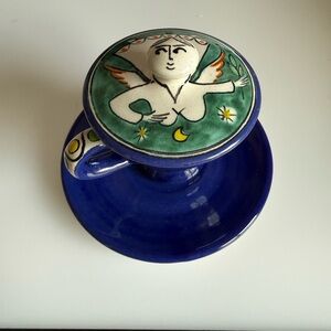 Pasquale Liguori Handmade Angel Themed Coffee Cup with Saucer